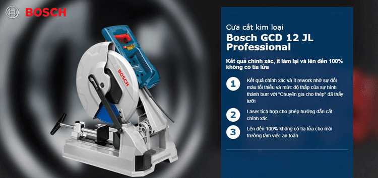 Máy cắt sắt inox lưỡi hợp kim Bosch GCD 12 JL