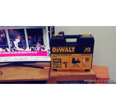 Máy khoan vặn vít dùng pin 20V Dewalt DCD7781D2-B1