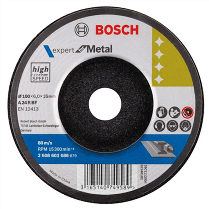 Đá cắt sắt tốc độ cao Bosch 100 x 6 x16 mm (2608603686) 