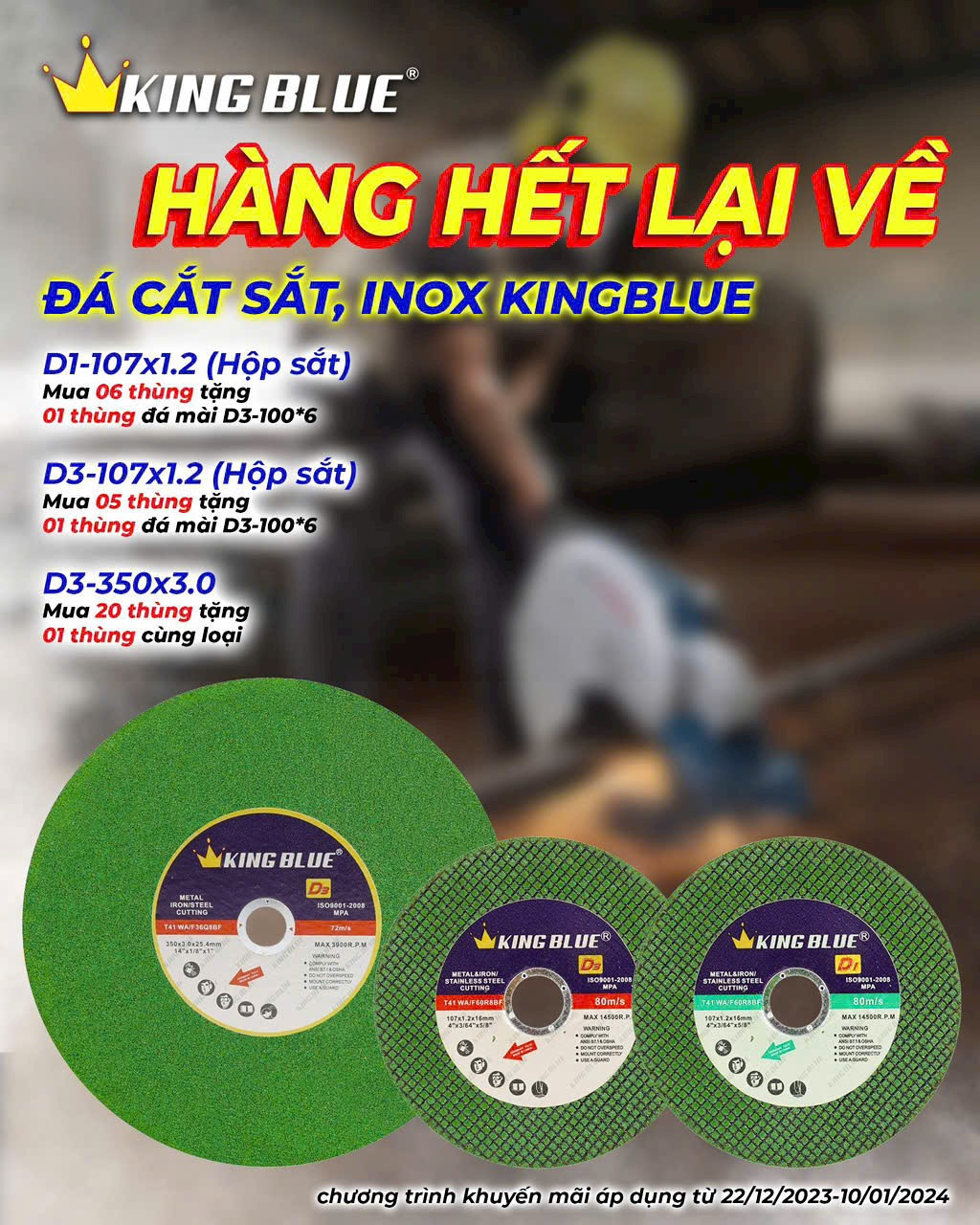 Đá cắt KingBlue 180